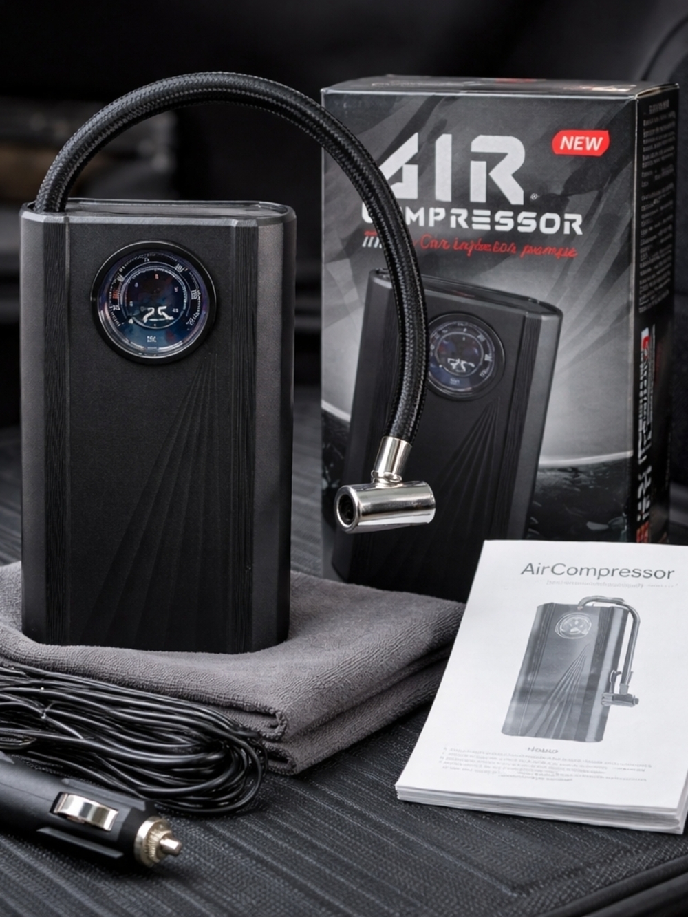 Portable Tire Inflator Air Compressor with Inflation Nozzle